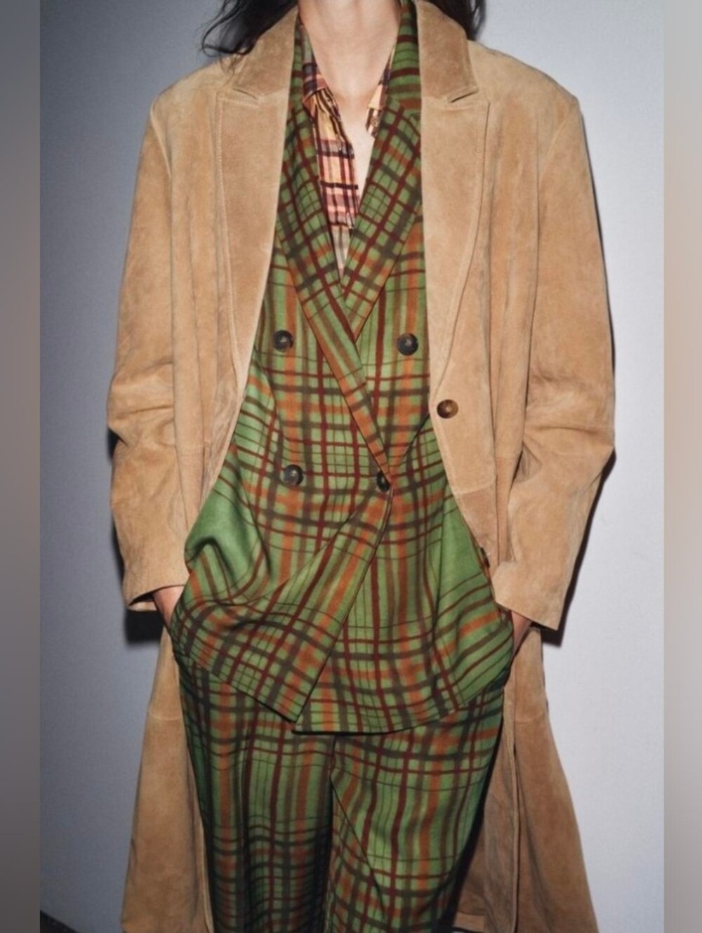 100% SUEDE LEATHER COAT ZW COLLECTION LIMITED EDITION - Picture 6 of 11